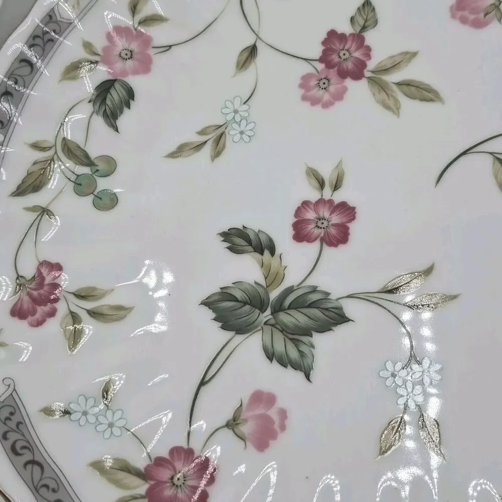Andrea by Sadek Garden Splendor Cake Plate / Server Serving Set Porcelain 10.5